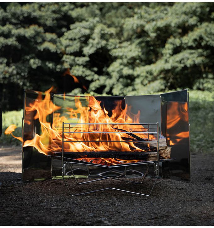 日本CAPTAIN STAG - 戶外露營不鏽鋼可拆式焚火台/烤肉架