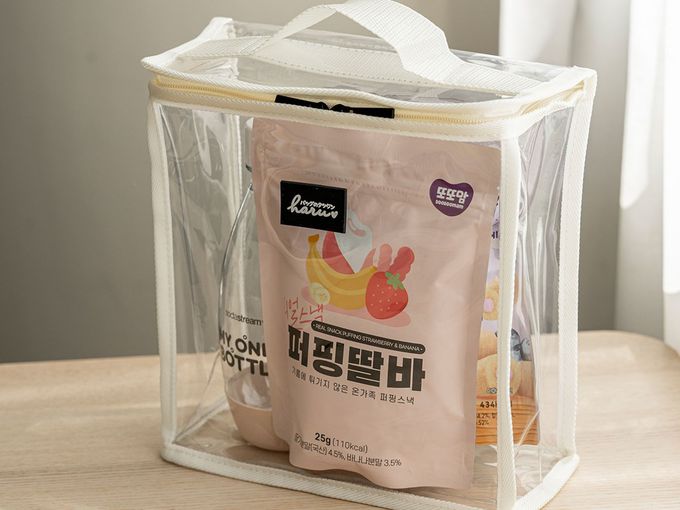 HARUhonpo 小晴天本舖 - 寶可樂收袋-外出立立袋-榛果奶(透明) (L)