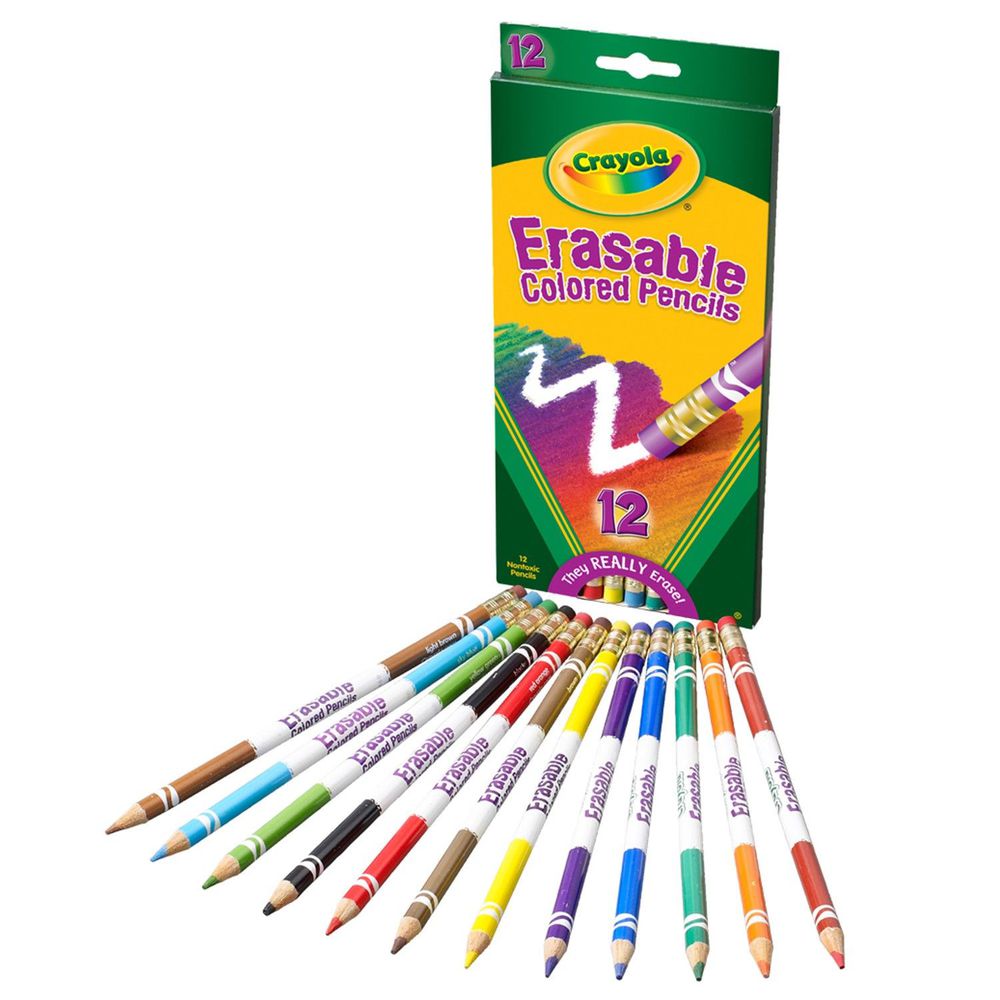 Crayola繪兒樂 - 可擦拭彩色鉛筆12色