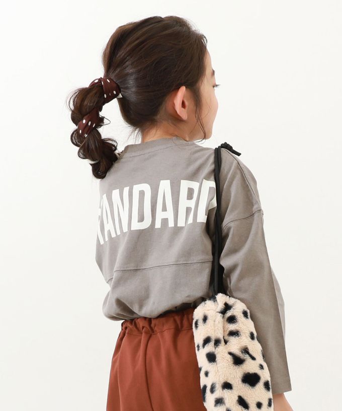 日本 devirock - 100%棉 背後英文標語長袖上衣-深灰紫