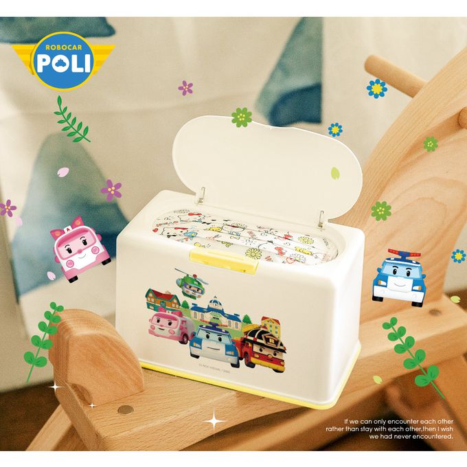 收納王妃 - 波力POLI 【花園款】50入口罩收納盒  衛生紙盒 濕紙巾盒 塑膠收納 內建彈簧自動向上