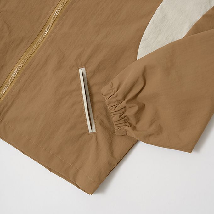 日本 b-ROOM - 潑水加工 廓形撞色防風外套-焦糖棕