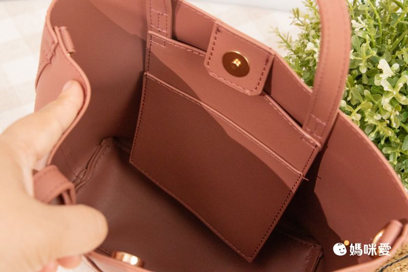 日本 polkapolka - [熱銷款] 輕量皮革肩肩背/手提托特包-煙燻粉