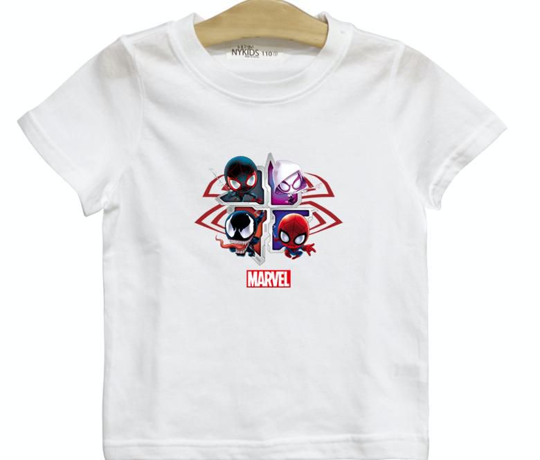 (韓製)正版復仇者聯盟 - 反光純棉T-蜘蛛人家族-黑