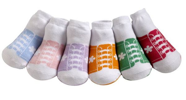 美國 Jazzy Toes - 時尚造型棉襪/止滑襪/假鞋襪/嬰兒襪_六入禮盒組-女款運動造型襪