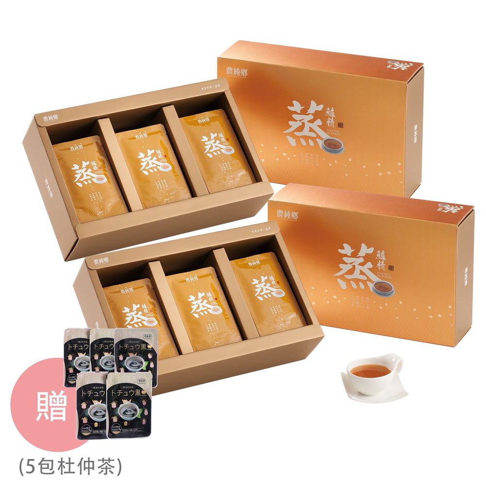 蒸鱸精10入x2盒_贈5包黑豆杜仲茶-10入*60g-2盒+杜仲茶x5