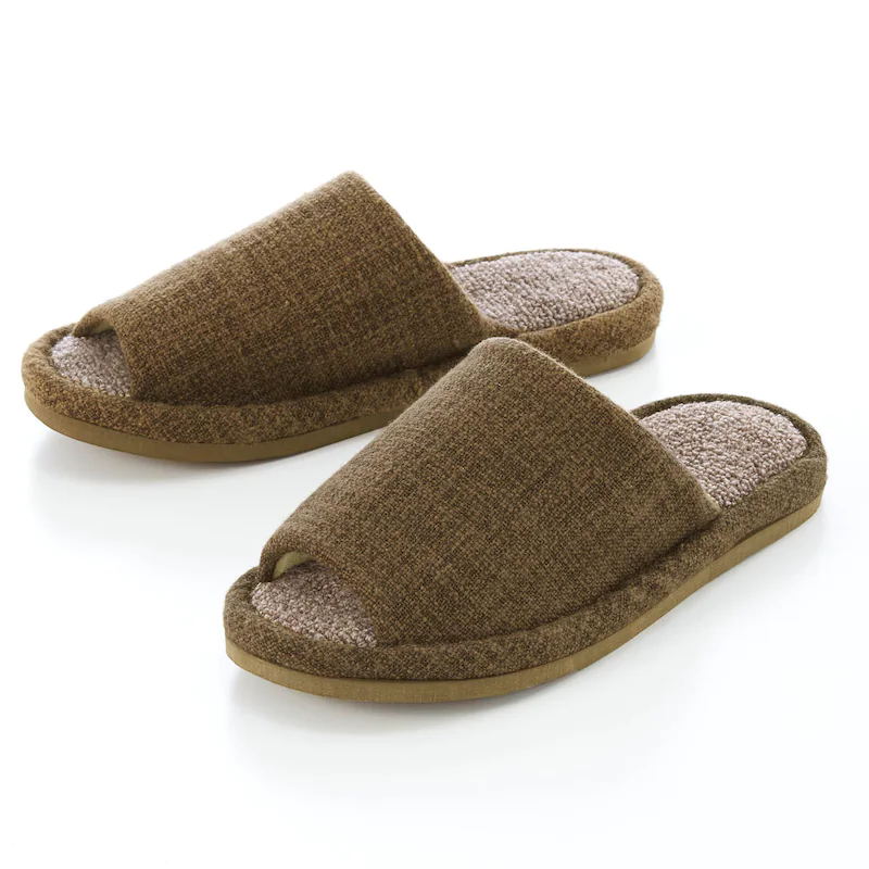 日本千趣會 - 透氣棉麻質感室內拖鞋-黃