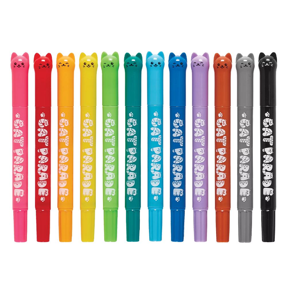 【兒童專用筆系列】創意水彩蠟筆 (貓咪限定版_12入組)