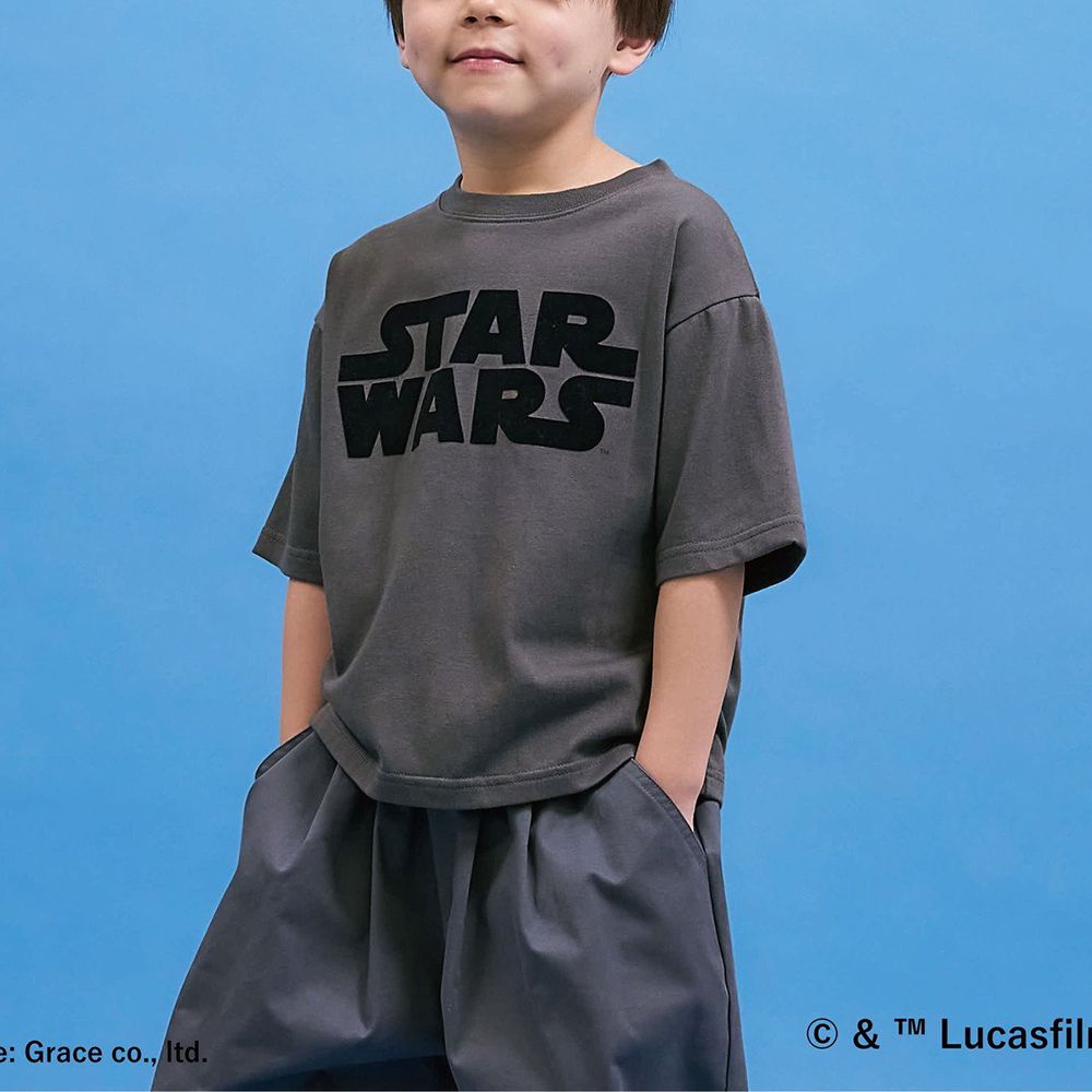 限量星際聯名 防污速乾印花短袖上衣-STAR WARS-炭灰