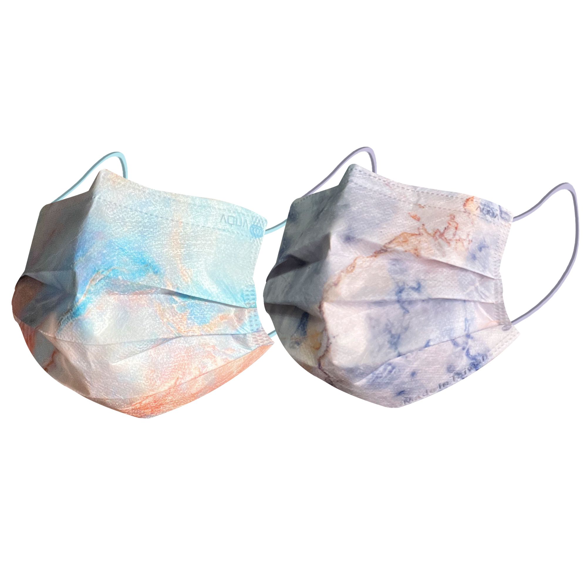 MODACore 摩達客 - 水舞醫用口罩-MIT+MD雙鋼印-煙嵐雲岫系列-粉橙藍、粉藍-2盒組(30入/盒)