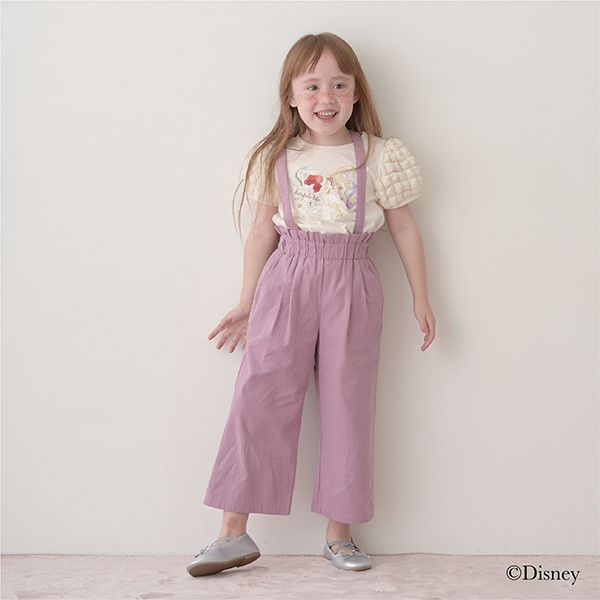 日本 Lycee mine - 迪士尼聯名 澎澎袖印花短袖上衣-人氣公主們-優雅藍