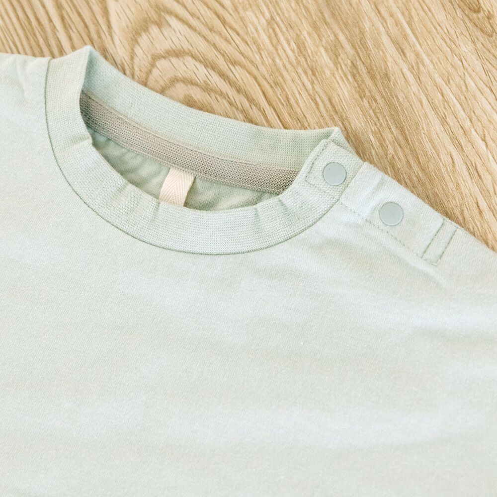 日本 ma lalumiere store - 荷葉邊清爽素色短袖上衣-牛奶白