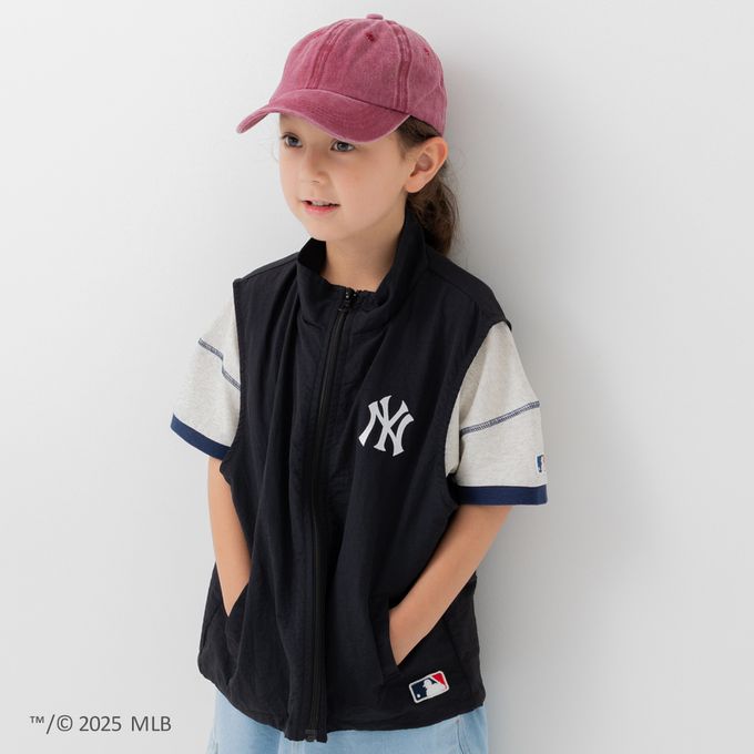 日本 Chil2 - MLB聯名 刺繡輕量尼龍背心-紐約洋基-黑