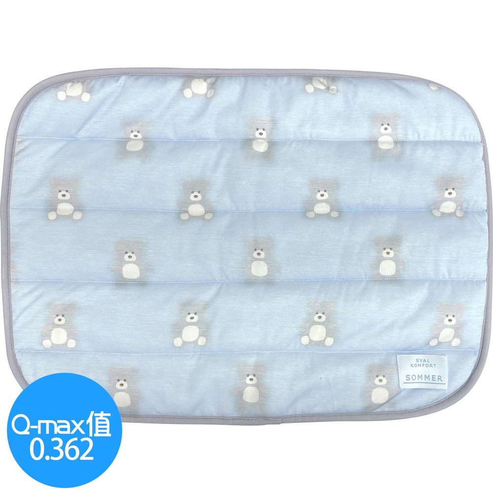 日本 DAIKAI - 接觸涼感枕頭套-泰迪小熊-淺藍 (50x37cm)