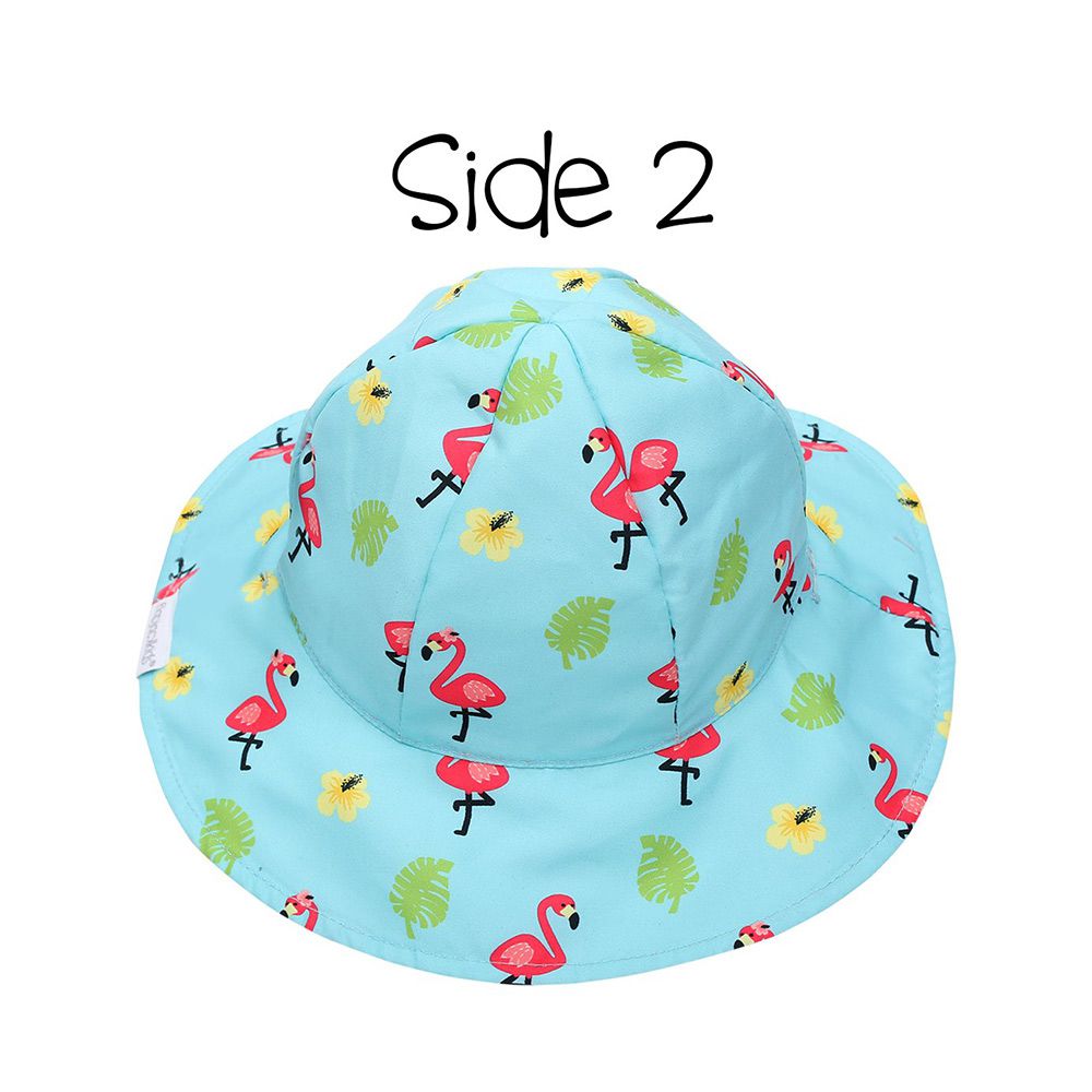 加拿大 flapjackkids - 雙面小童遮陽帽/防曬帽-紅鸛/水果