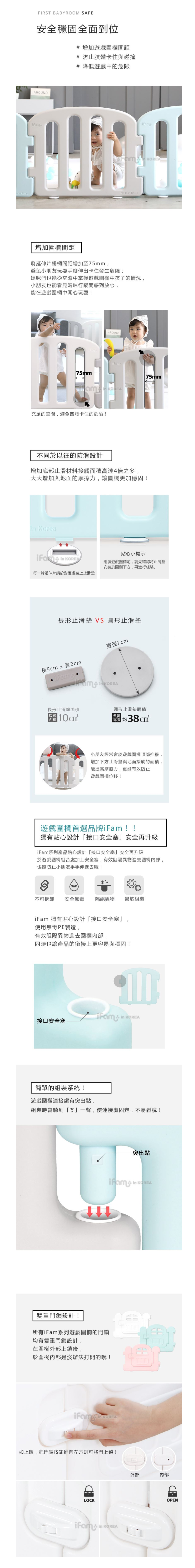 韓國 iFam - 極簡時尚圍欄-混搭 (207cm x 147cm x 60cm)