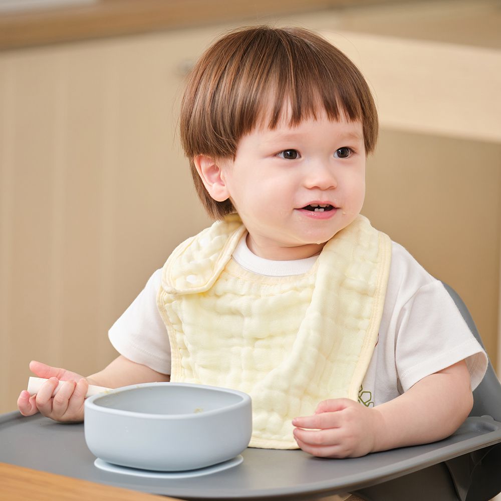 棉之境 9層純棉紗布方形圍兜-2入組-黃色-30x23cm