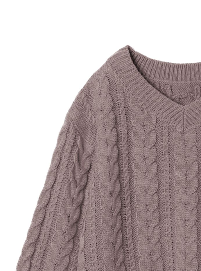 日本 GRL - 麻花編織針織毛衣+魚尾長裙套裝-時尚黑