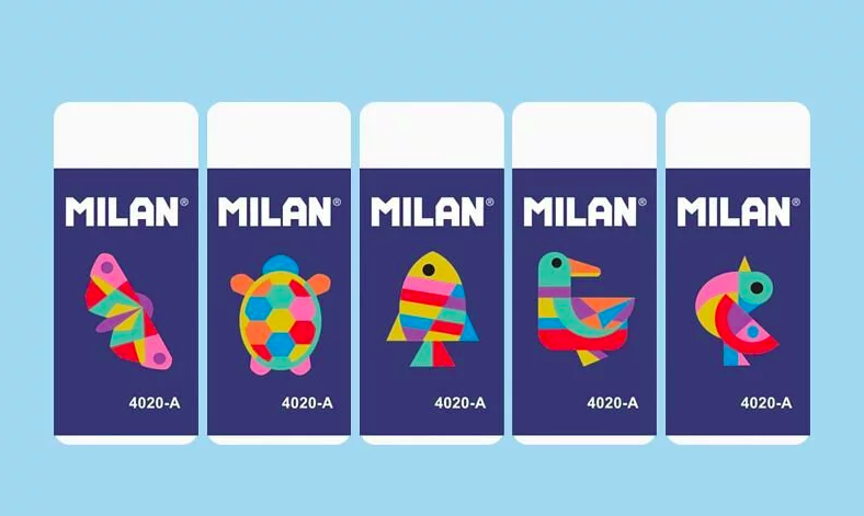 MILAN - 經典橡皮擦-幾何動物(5入)