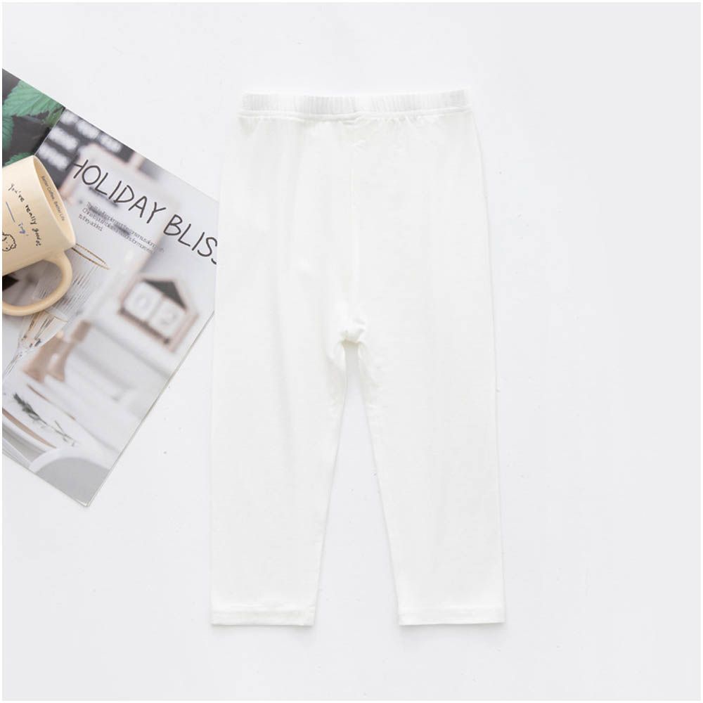 大彈力！莫代爾七分內搭褲-白色