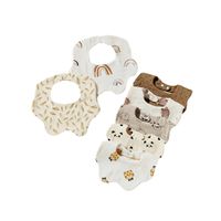 JoyNa - 4條入-紗布花瓣圍兜 吸水純棉口水巾-女寶寶-隨機4條入 (25*24.5cm)