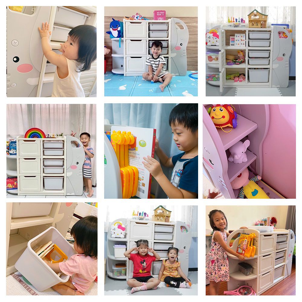 Caring - 多功能兒童收納櫃-童趣大象款 ((129x32x97cm))