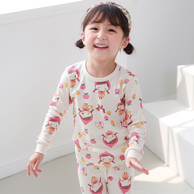 正韓 Cogibu - 極舒適無螢光劑 100% 有機棉幼兒/兒童睡衣/家居服套裝組-小紅帽