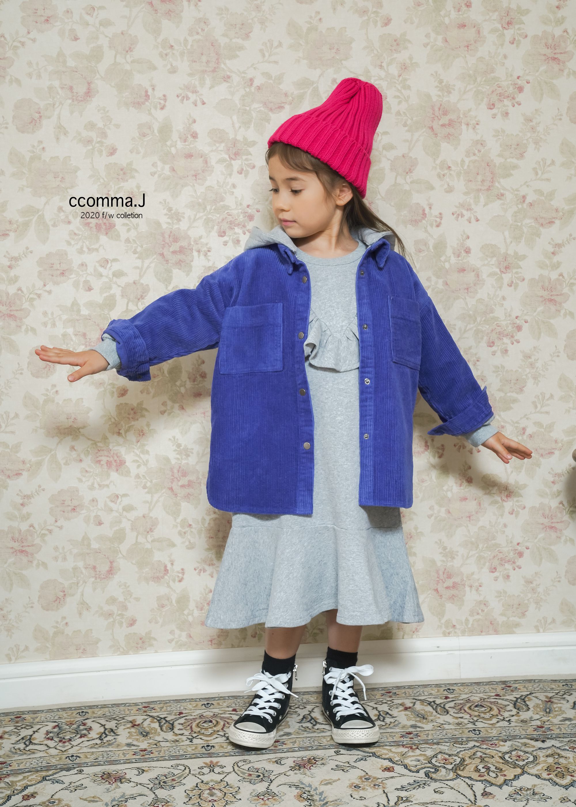 韓國 ccomma. J - 燈芯絨連帽夾克-芥末黃