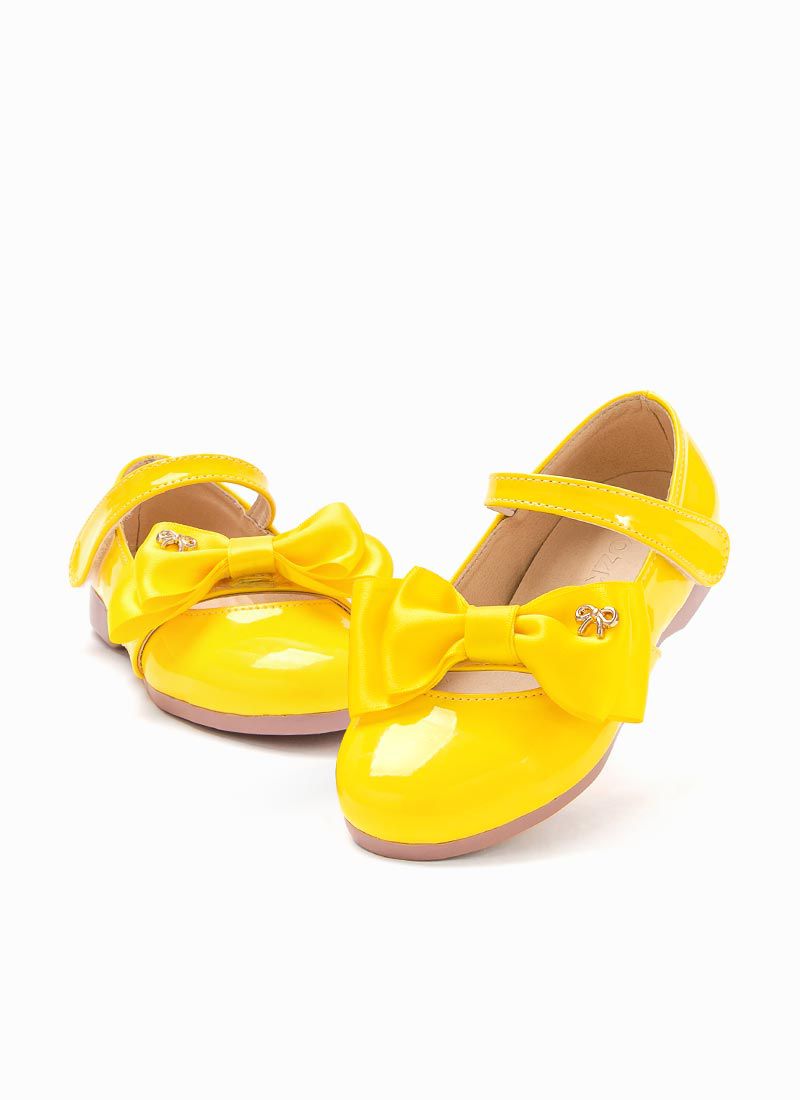 韓國 OZKIZ - 斜邊蝴蝶結漆皮皮鞋