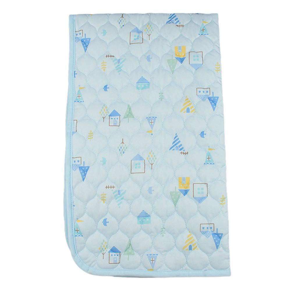 akachan honpo - 雙面涼感保潔墊 背面棉紗-淺藍色-70×120cm