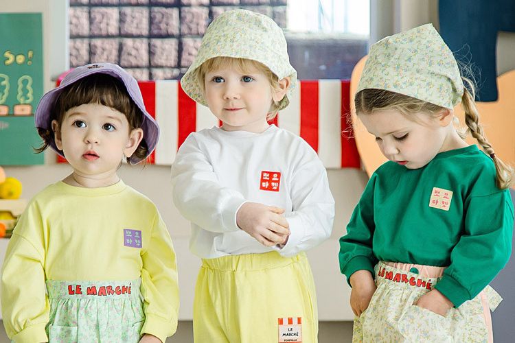 韓國 Pimpollo - 滿版鱷魚廚師長版套裝-黃X米