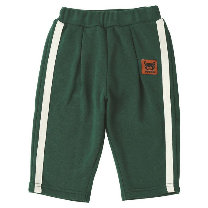 日本 ZOOLAND - 熊掌毛絨口袋裏起毛休閒長褲-黑