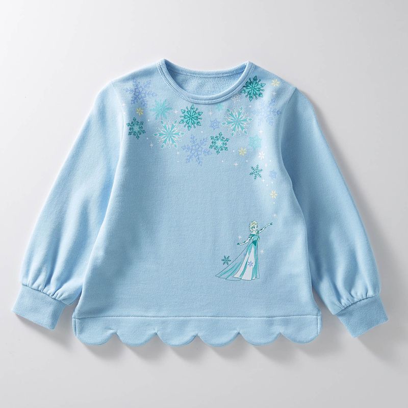 日本千趣會 - 聯名款 波浪裏毛長袖上衣-公主印花-粉紅