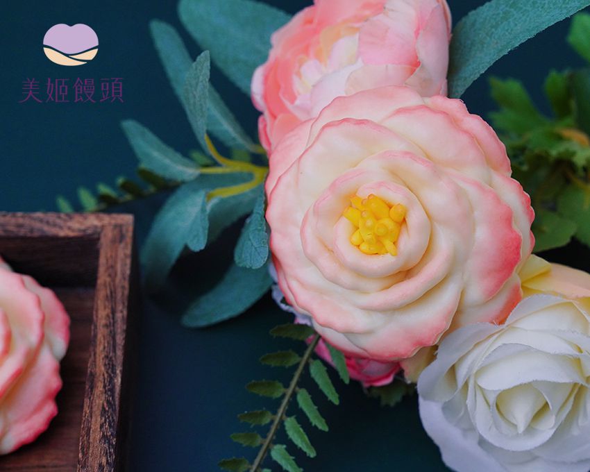 美姬饅頭 - 牡丹花鮮乳造型饅頭-6入-35g/顆