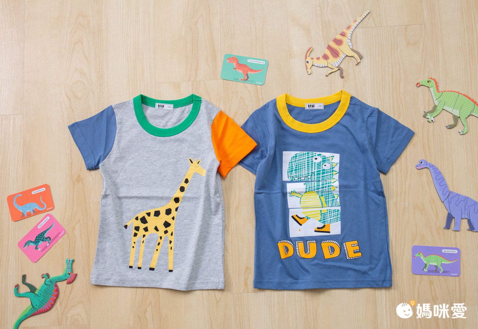 短袖棉T-童趣恐龍塗鴉-紅色