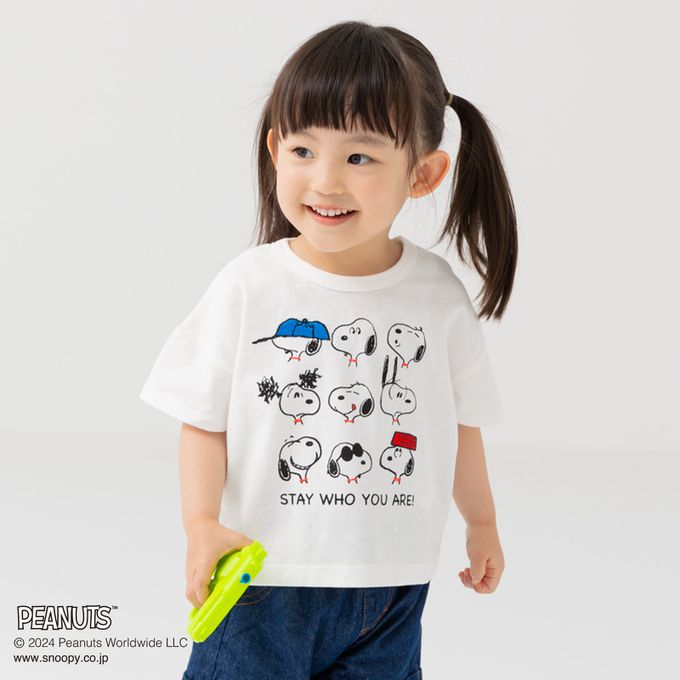日本 Chil2 - Snoopy聯名 純棉短袖上衣-生氣史努比-炭灰x白
