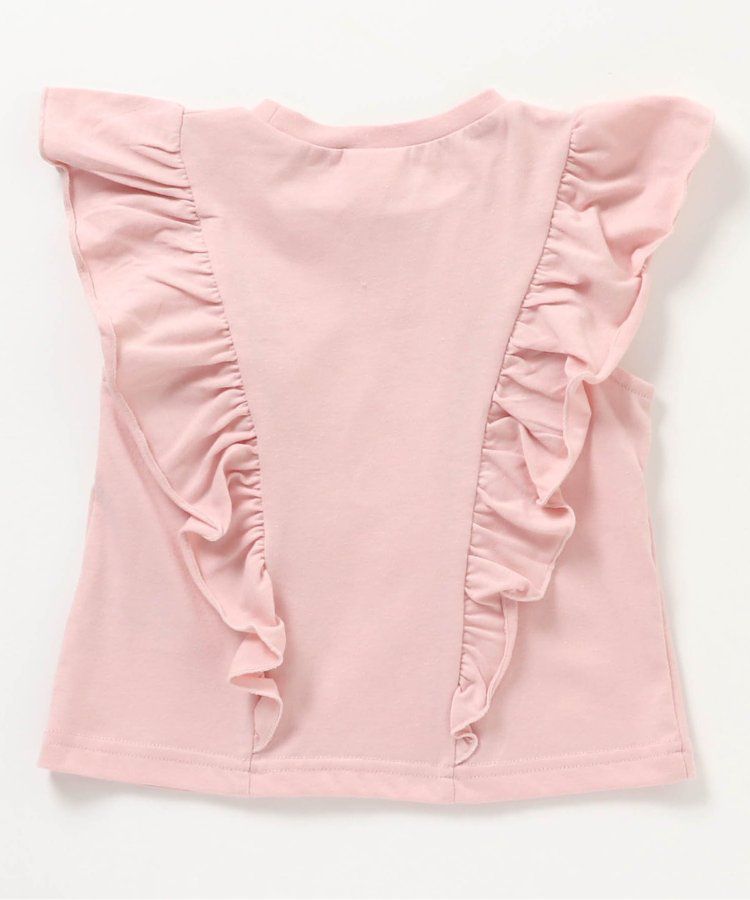 日本 BREEZE - 華麗感荷葉邊一分袖上衣-炭黑