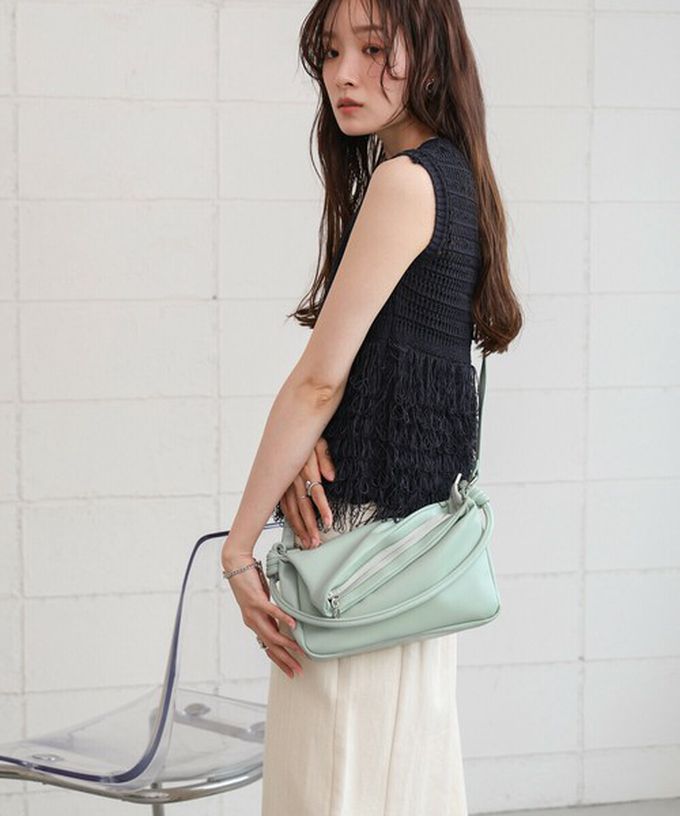 日本 Bab - 2way軟質拉鍊造型手提/側背包-薄荷綠