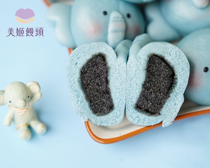 美姬饅頭 - 小象鮮乳造型芝麻包