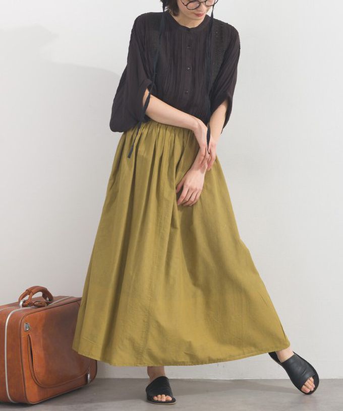 日本 Lupilien - 熱銷再販 2way雙面穿印度棉典雅長裙-灰x珊瑚橘