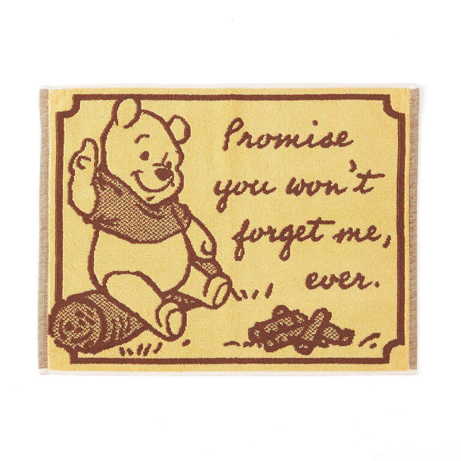 日本千趣會 - 迪士尼 純棉吸水毛巾腳踏墊-維尼-黃 (45x60cm)