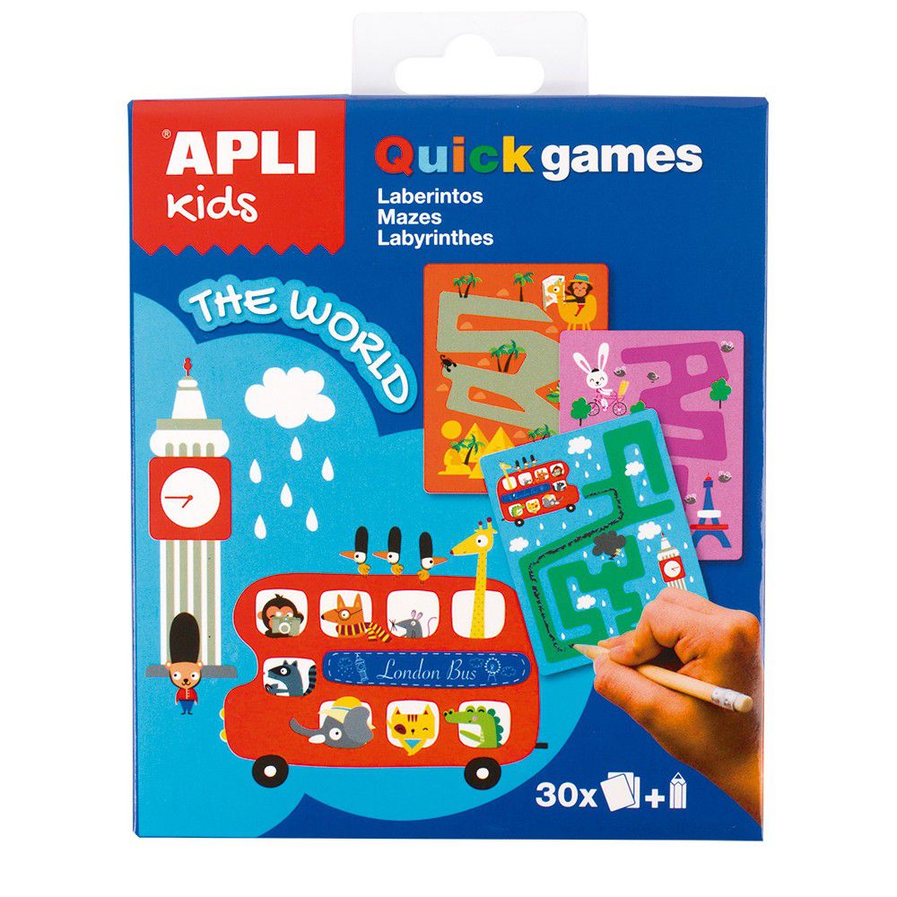 西班牙 APLI - 旅行遊戲卡-世界迷宮-圖卡30張+鉛筆1支