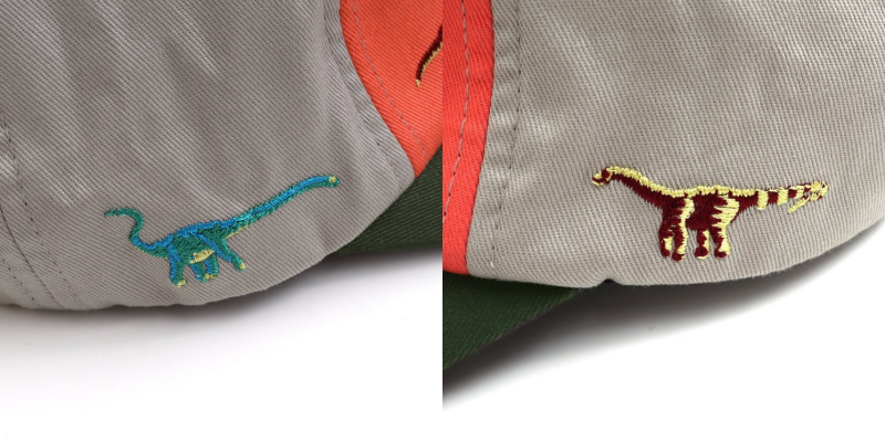 日本 BREEZE - 聯名款 恐龍刺繡棒球帽-撞色-亮橘