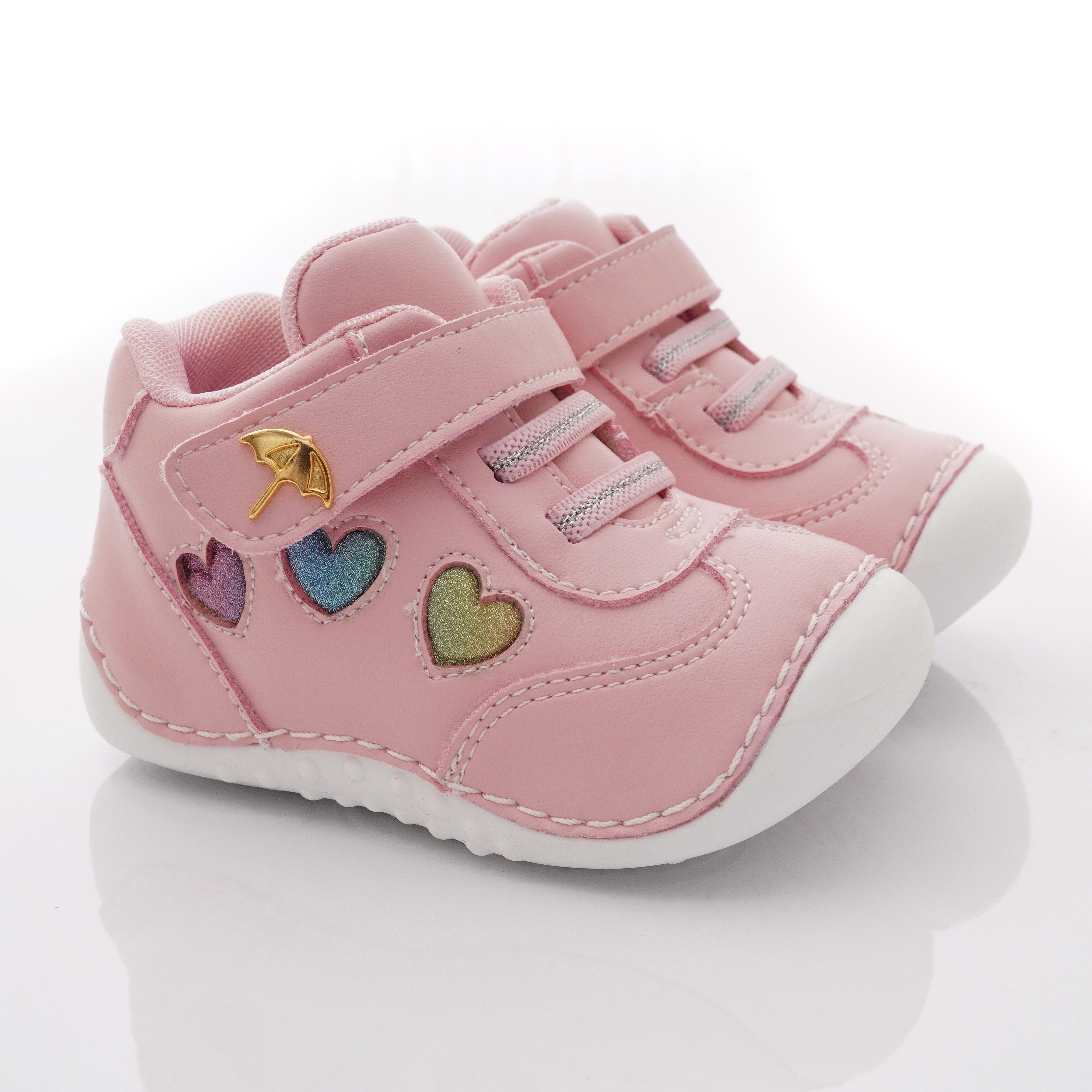 Arnold Palmer 雨傘牌 - 專櫃童鞋-皮質愛心學步款(寶寶段)-粉