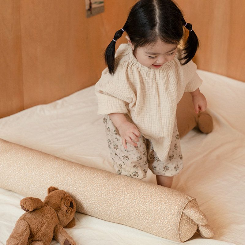 正韓Hello HiZoo - 純手工製純棉柔感兒童長條抱枕/靠枕/睡眠輔助枕/側睡抱枕-Hi Bear 熊耳