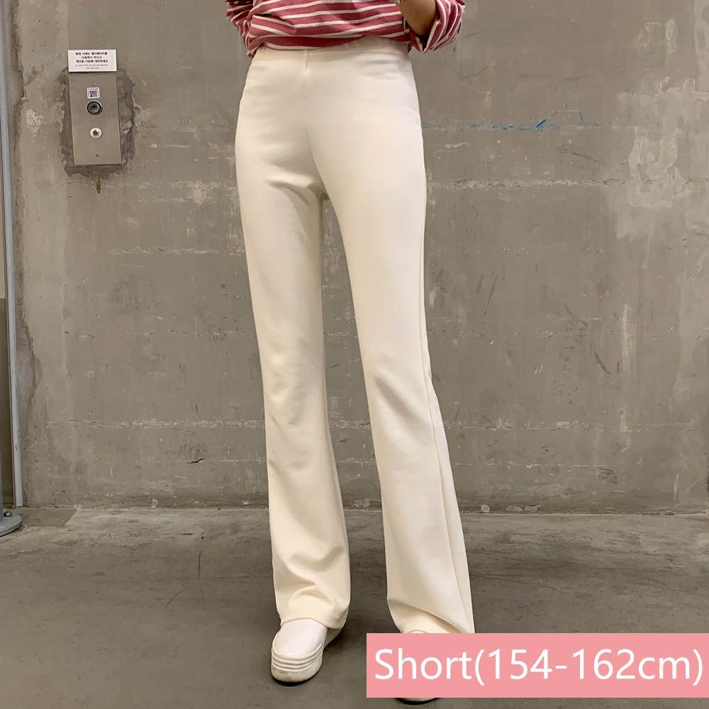 舒適鬆緊腰超彈力美腿褲-Short(154-162cm適穿)-象牙白