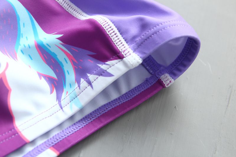 女寶防曬長袖泳裝套裝(附帽子)-夢幻獨角獸-紫色