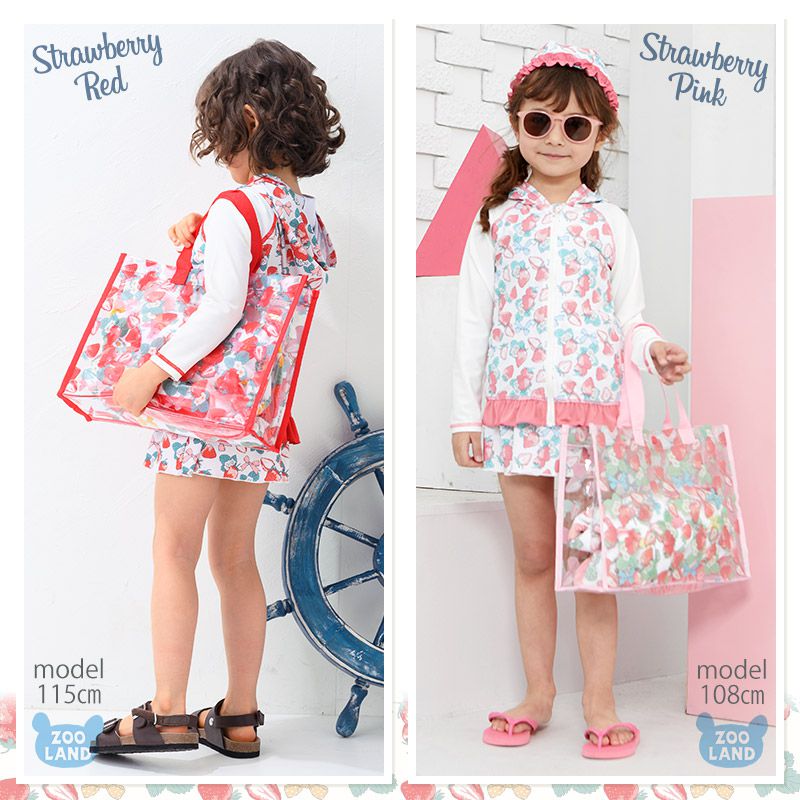 日本 ZOOLAND - 防水PVC手提袋/游泳包-E悠遊企鵝-水藍 (25x34x11cm)