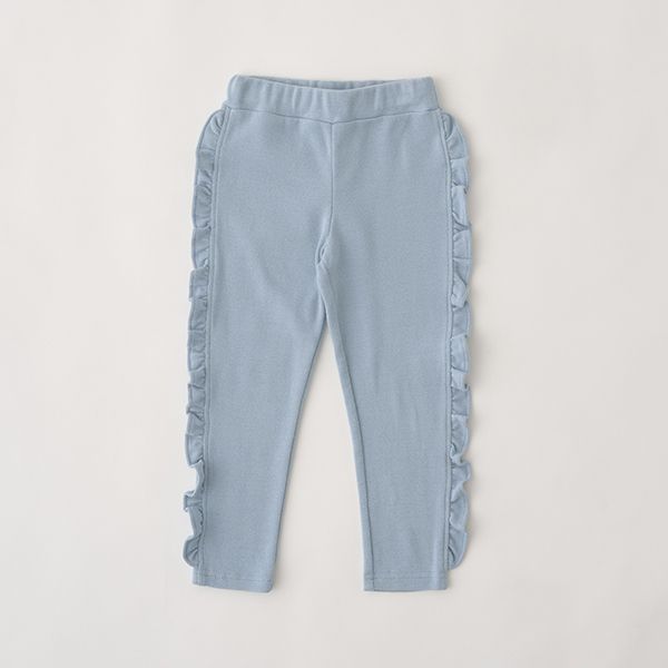 日本 Lycee mine - Anywhere系列 側面荷葉邊9分褲-水藍