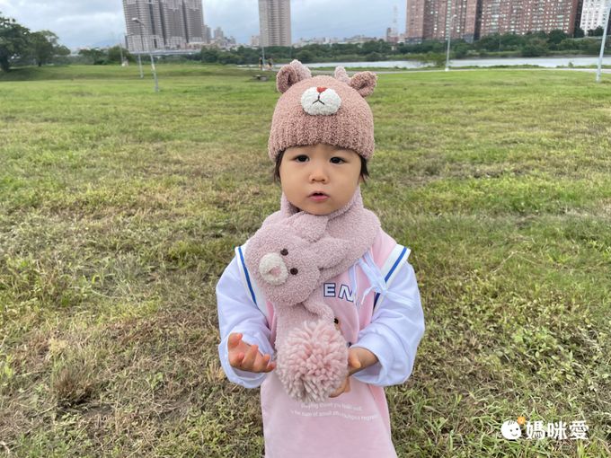 akachan honpo - 毛茸茸針織帽-企鵝-灰色